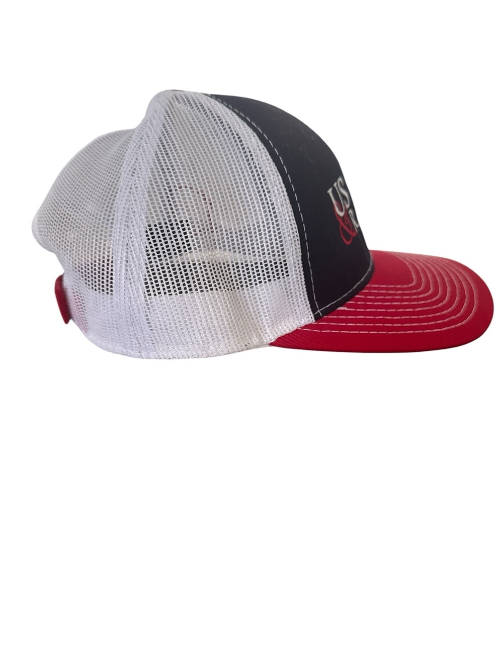 Red And Navy Logo Trucker Hat Cowboy Cowgirl Ranchers View 2